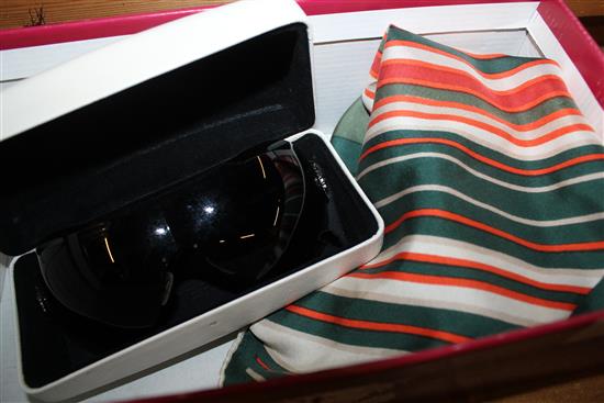 Versace sunglasses, French scarf and other items
